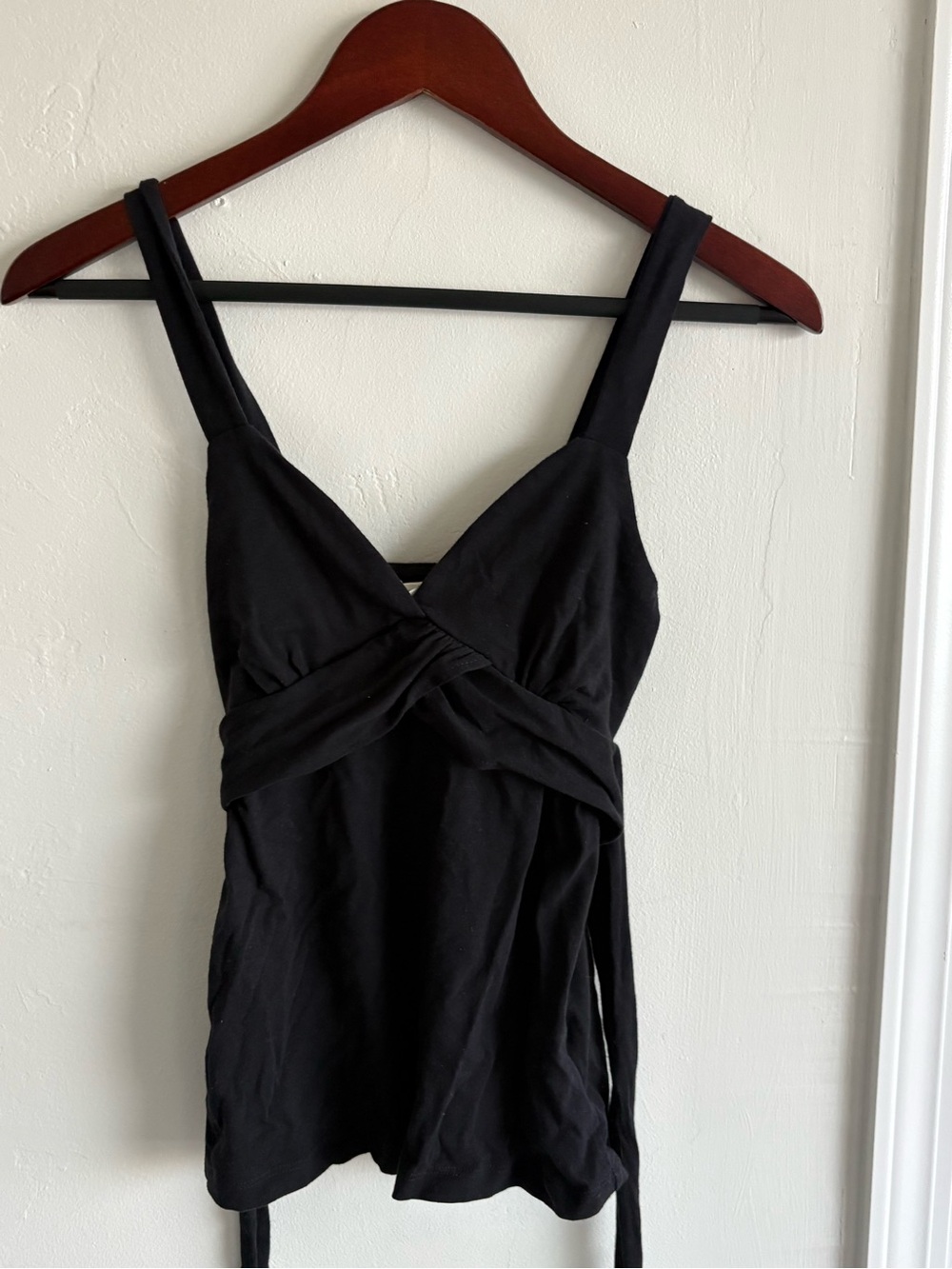 Derek Heart Black Tank Top with Twist Front